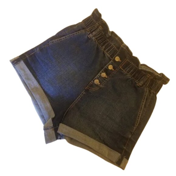 Jean Layering Shorts NoBo High Waisted Jean Paperbag Shorts | Fall Essential - Picture 7 of 8